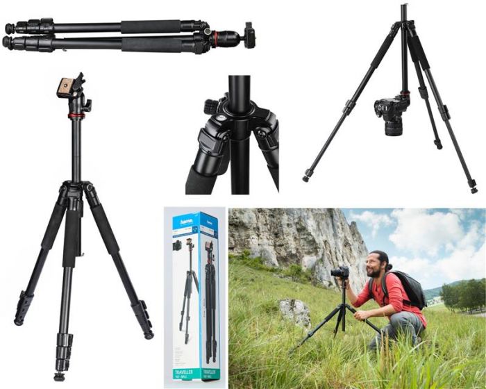 Штатив для фотокамер Hama Traveller 163 Ball,47 -163 cm, чорний