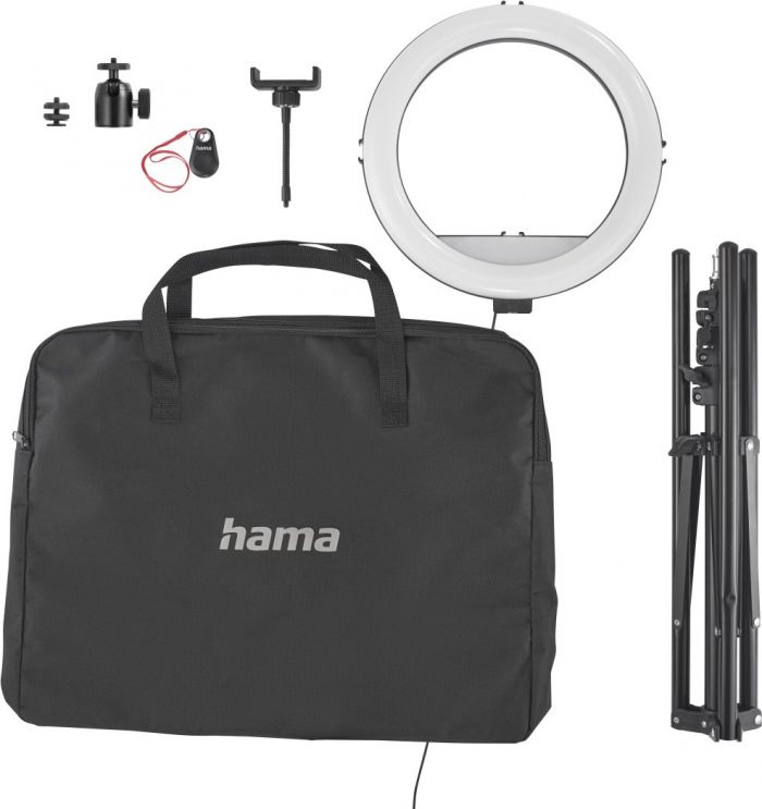 Штатив зі світлодіодним кільцем Hama SpotLight Steady 120 V2 BT Black
