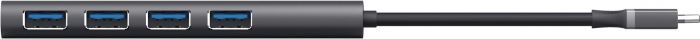 USB-хаб Trust Halyx Type-C to 4-Port USB-A 3.2 Grey
