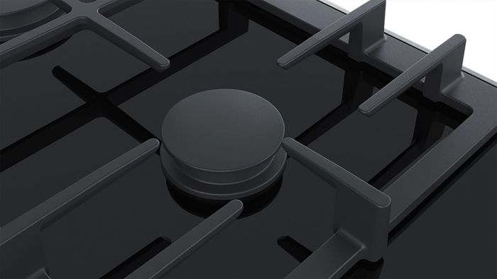 Варильна поверхня Bosch газова на склі, 30см, Доміно, чавун, чорний