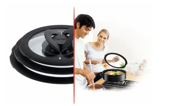 Кришка скляна Tefal Ingenio 24 см , скло, силіікон