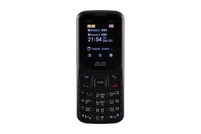 Мобільний телефон 2E E180 2023 1.77" 2SIM, 1000mAh, Чорний