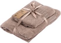 Набір рушників махрових Ardesto Lotus 2 шт., 50х90см, 70х140см, 100% бавовна, беж