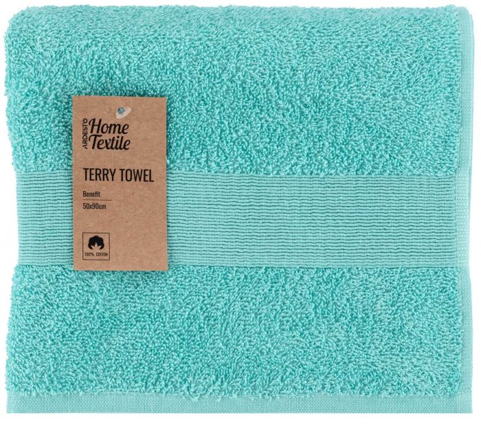 Рушник махровий Ardesto Benefit, 50х90см, 100% бавовна, аква
