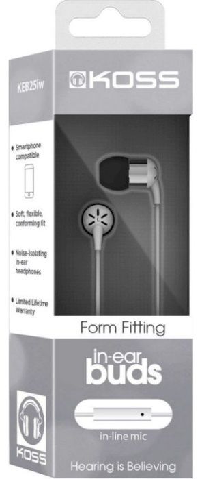 Навушники Koss KEB25iW In-Ear Mic White