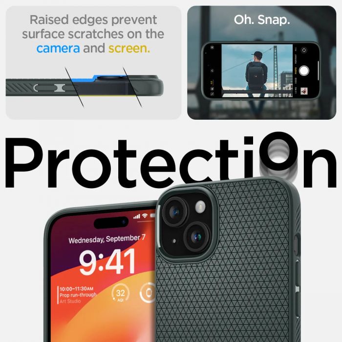 Чохол Spigen для Apple iPhone 15 Liquid Air, Abyss Green