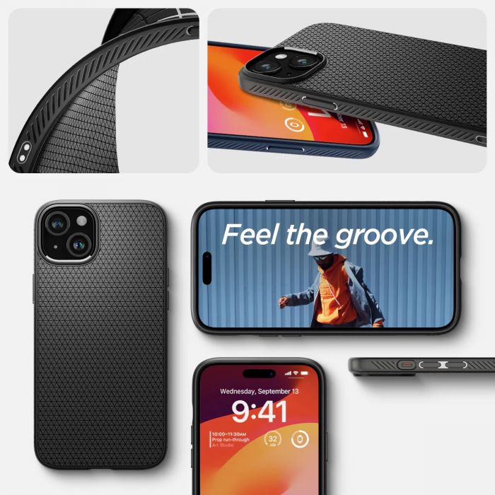 Чохол Spigen для Apple iPhone 15 Liquid Air, Matte Black