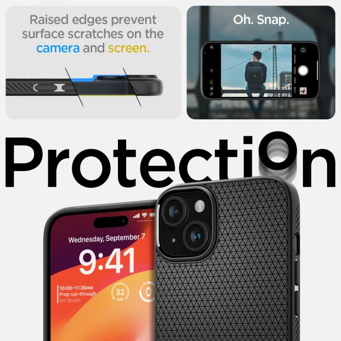 Чохол Spigen для Apple iPhone 15 Liquid Air, Matte Black