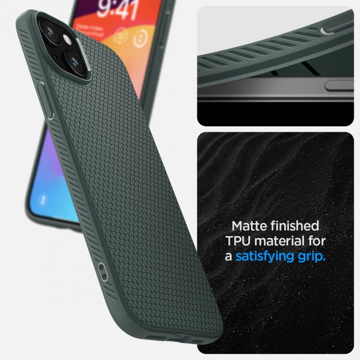 Чохол Spigen для Apple iPhone 15 Plus Liquid Air, Abyss Green