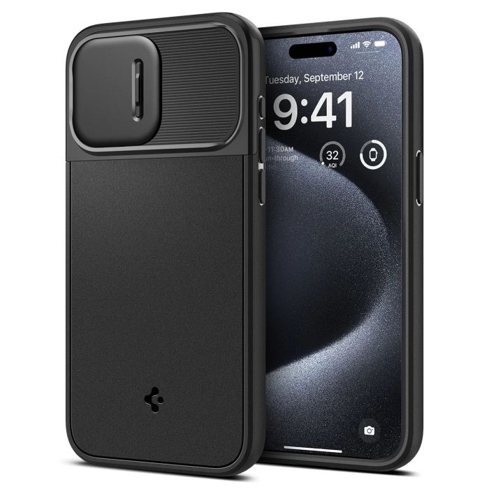 Чохол Spigen для Apple iPhone 15 Pro Optik Armor MagFit, Black