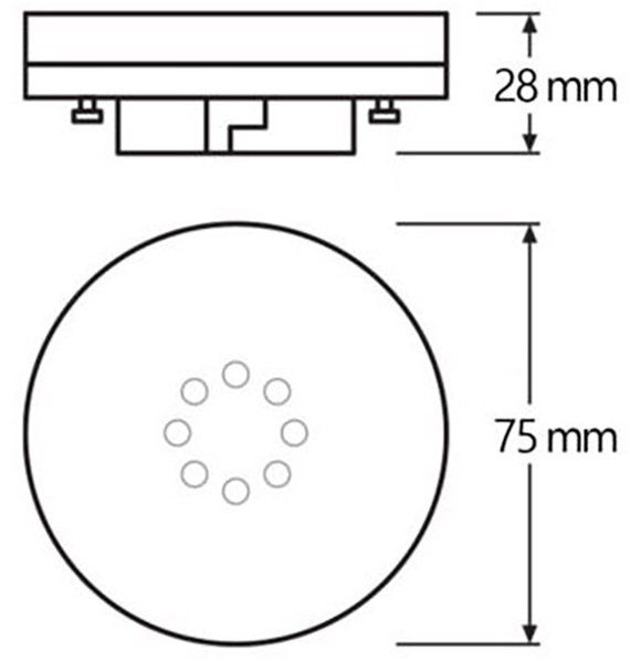 Лампа світлодіодна OSRAM LED STAR, 4.9W, 470Lm, 4000K, GX53