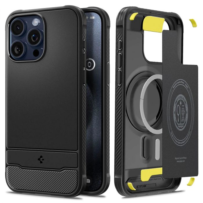 Чохол Spigen для Apple iPhone 15 Pro Rugged Armor MagFit, Matte Black