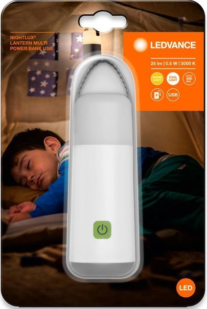 Світильник LEDVANCE LED 0.5 Вт 25Лм ліхтарик зарядка білий NIGHTLUX LANTERN POWERBANK