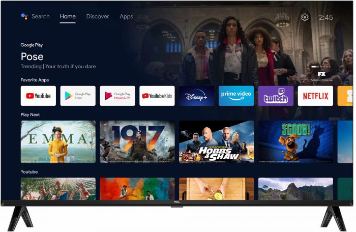 Телевізор 32" TCL LED HD 60Hz Smart, Android TV, Black