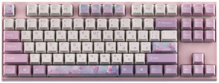 Клавіатура механічна Varmilo VEM87 Dreams On Board 87Key, EC V2 Rose, USB-A, EN/UKR, White Led, рожевий