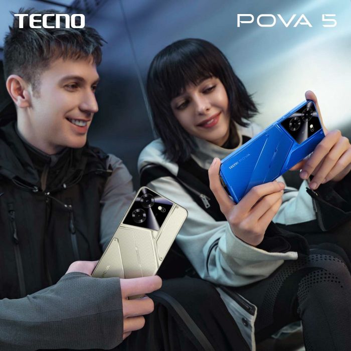Смартфон TECNO POVA 5 (LH7n) 6.78" 8/128ГБ, 2SIM, 6000мА•год, Mecha Black