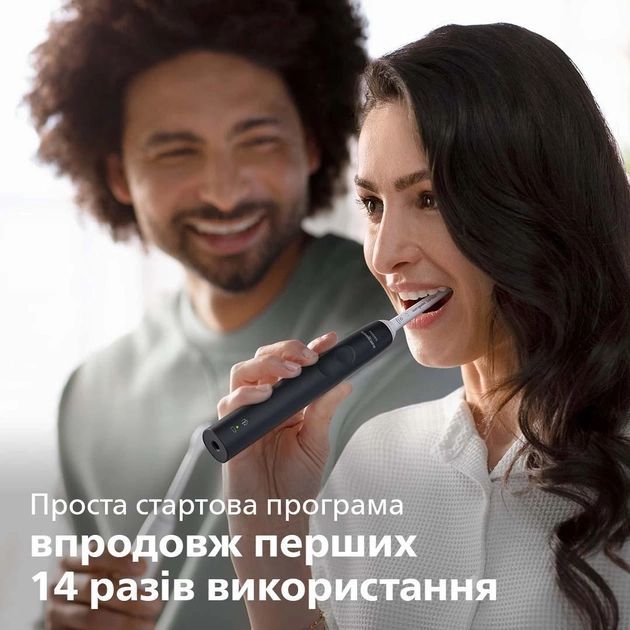 Щітка зубна елекр. Philips, Sonicare 3100 series, набір , 31т. колеб/хв, насадок-1, 2 шт в наборі, рожевий, чорний