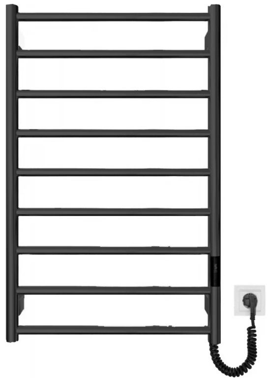 Рушникосушка Mario електрична Урбан-I, 810x500x85мм, таймер-регулятор 2.0, нерж.сталь, чорний матовий