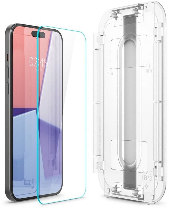 Захисне скло Spigen для Apple iPhone 15 EZ FIT tR(2 Pack)
