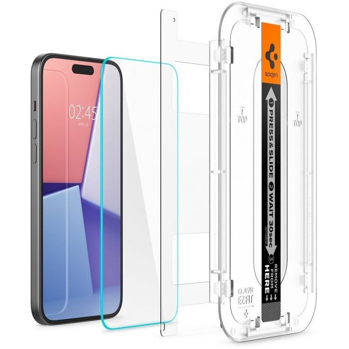 Захисне скло Spigen для Apple iPhone 15 EZ FIT tR(2 Pack)