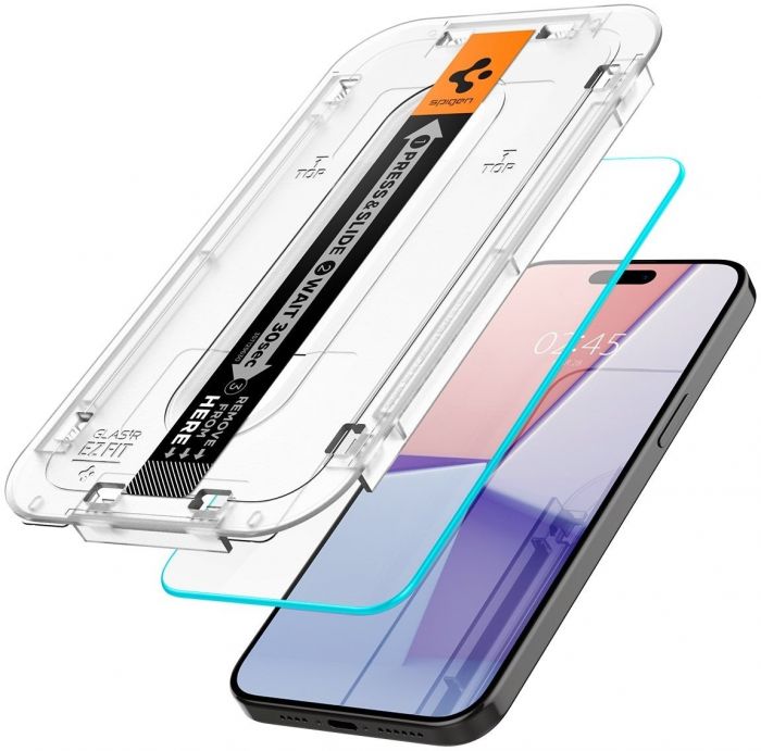 Захисне скло Spigen для Apple iPhone 15 Pro EZ FIT tR(2 Pack)