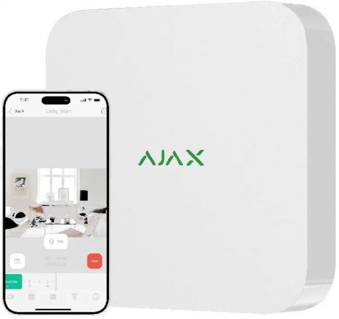 Мережевий відеореєстратор Ajax NVR, 16 каналів, jeweller, білий
