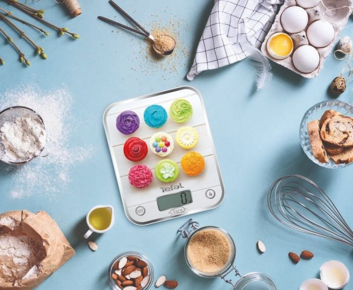 Ваги Tefal кухонні Optiss Decor, 5кг, 2хААА в комплекті, скло, різнокольоровий
