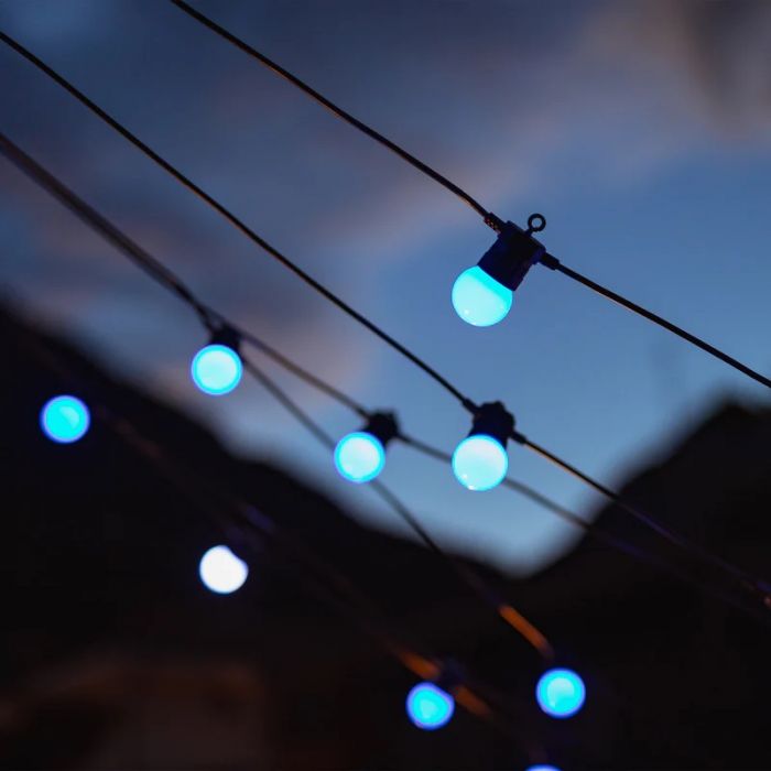 Гірлянда Smart LED Twinkly Festoon RGB 20, G45, Gen II, IP44, 10м, кабель чорний
