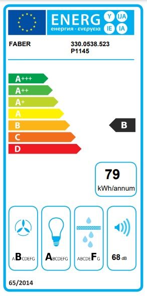 Витяжка Faber похила, 80см, 1219м.куб/год, Steelmax Ev8 Led Wh A80, белий/нерж