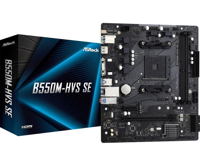 Материнська плата ASRock B550M-HVS SE sAM4 B550 2xDDR4 M.2 HDMI mATX