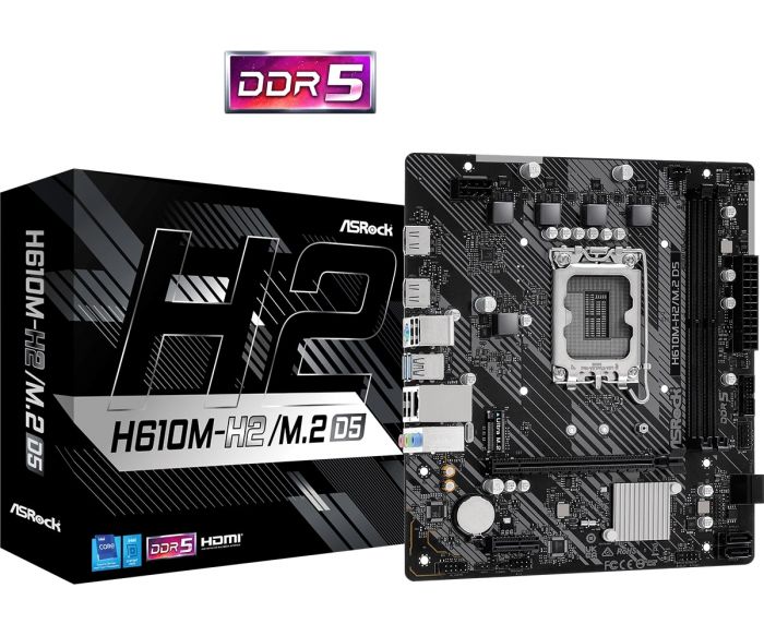 Материнська плата ASRock H610M-H2/M.2 D5 s1700 H610 2xDDR5 M.2 HDMI mATX