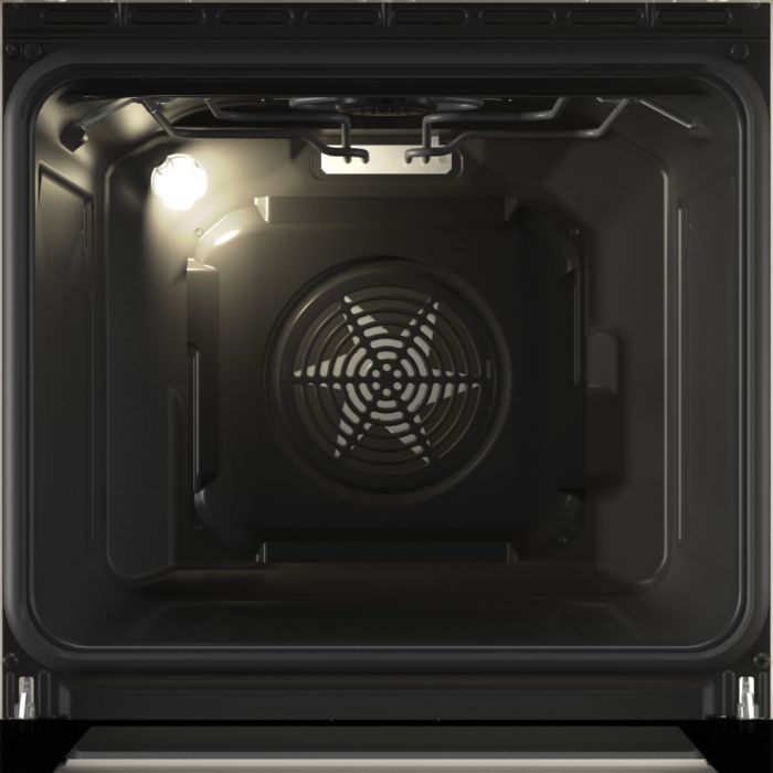 Плита Gorenje комбінована, 70л, 50x60см, дисплей, газ-контроль, чавун, слонової кістки