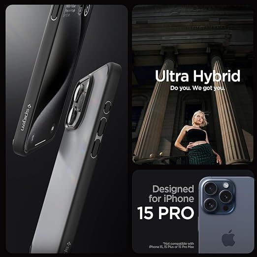 Чохол Spigen для Apple iPhone 15 Pro Ultra Hybrid, Frost Black