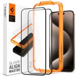 Захисне скло Spigen для Apple iPhone 15 Glas.tR AlignMaster FC Black (2P)