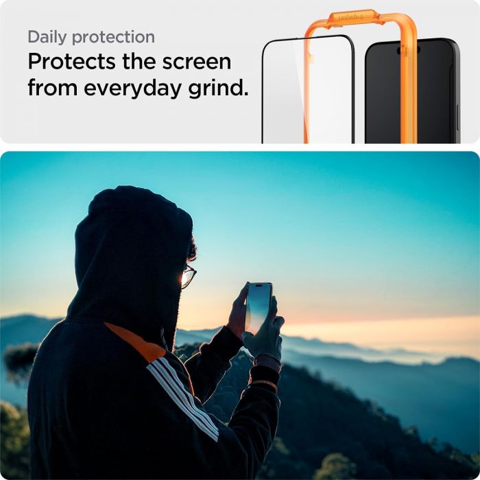 Захисне скло Spigen для Apple iPhone 15 Pro Glas.tR AlignMaster FC Black (2P)