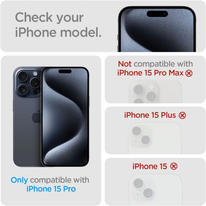 Захисне скло Spigen для Apple iPhone 15 Pro Glas.tR AlignMaster FC Black (2P)