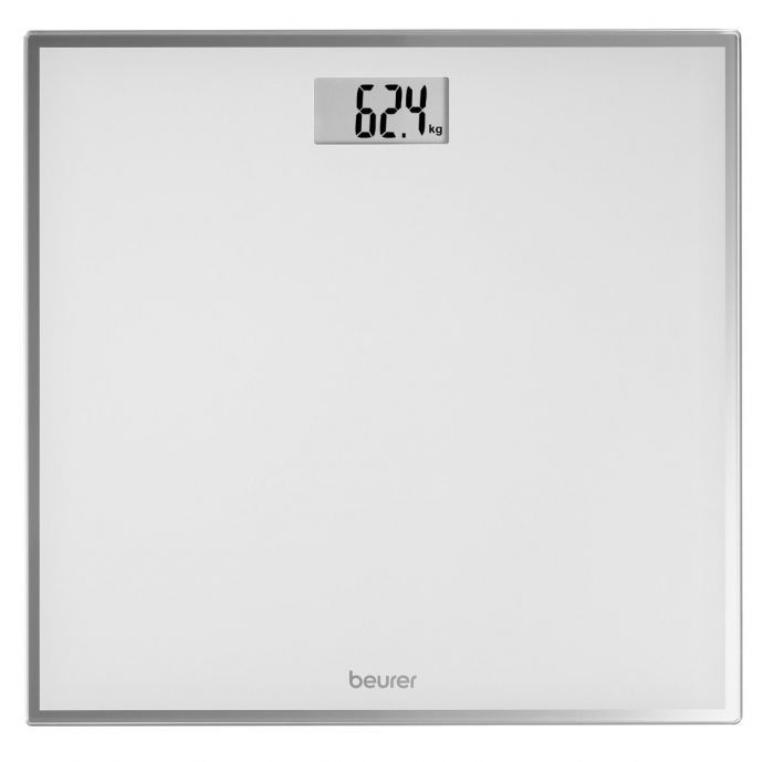Ваги Beurer підлогові, 150кг, CR2032x1, в комплекті, скло, білий