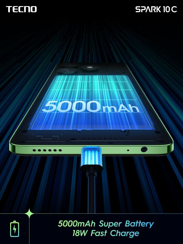 Смартфон TECNO Spark 10C (KI5k) 6.56" 4/128GB, 2SIM, 5000mAh, Meta Black