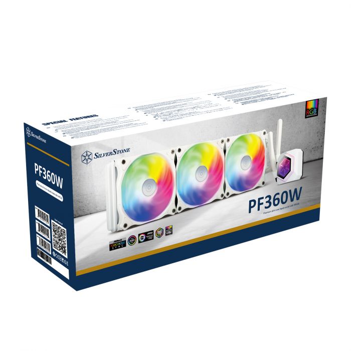 Система рідинного оxолодження SilverStone Perma Frost Premium PF360W-ARGB-V2,  LGA1700, 2066, 2011, 1200, 115x, AM5, AM4, FM1, FM2, TDP300W, білий
