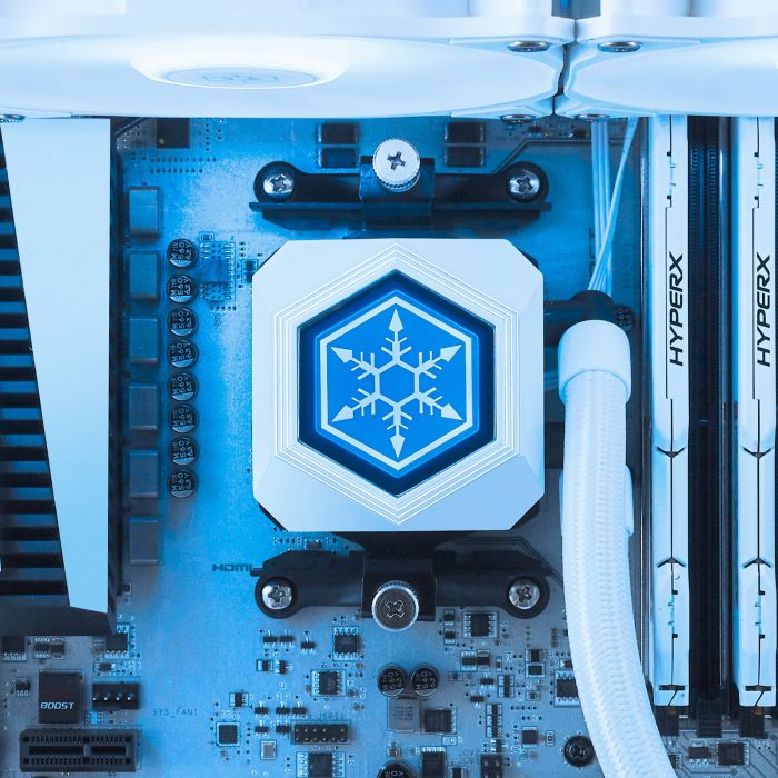 Система рідинного оxолодження SilverStone Perma Frost Premium PF240W-ARGB-V2, LGA1700, 2066, 2011, 1200, 115x, AM5, AM4, AM3, AM2, FM1, FM2, TDP240W, білий