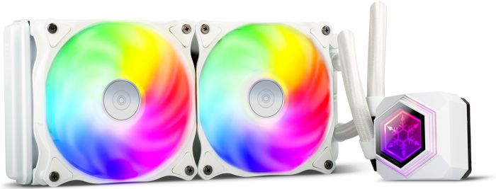 Система рідинного оxолодження SilverStone Perma Frost Premium PF240W-ARGB-V2, LGA1700, 2066, 2011, 1200, 115x, AM5, AM4, AM3, AM2, FM1, FM2, TDP240W, білий