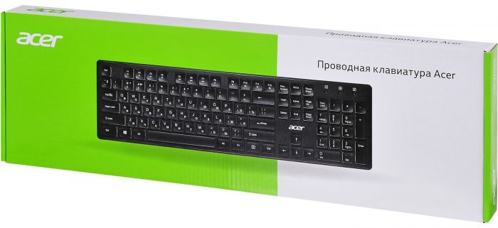 Клавіатура Acer OKW020, 104key ,USB-A, EN/UKR/RU, чорний