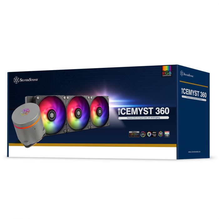 Система рідинного оxолодження SilverStone IceMyst IM360-ARGB, LGA1700, 2066, 2011, 1200, 115x, AM5, AM4, TDP300W, чорний