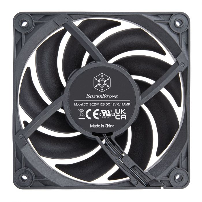 Корпусний вентилятор SilverStone Vista VS120B-F, 120мм, 1500rpm, 3pin 23.1dBa, чорний