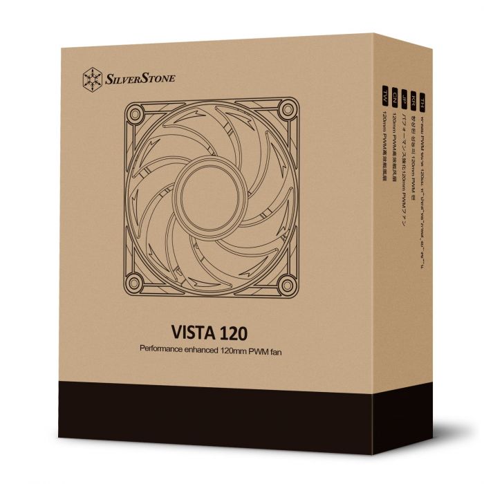 Корпусний вентилятор SilverStone Vista VS120B, 120мм, 2000rpm, 4pin PWM, 30.6dBa, чорний