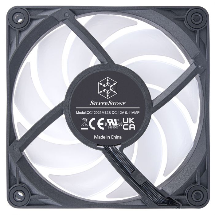 Корпусний вентилятор SilverStone Vista VS120B-ARGB, 120мм, 2000rpm, 4pin PWM, 3pin +5VARGB, 30.6dBa, чорний