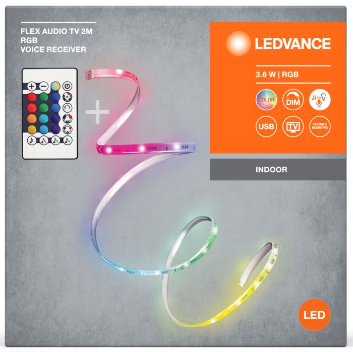 Стрічка LEDVANCE LED RGB 3.6Вт 2м пульт ДУ USB FLEX AUDIO TV