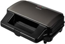 Мультимейкер Sencor, 900Вт, комплект-4 пластини, алюміній, корпус-нержав.сталь, пластик, чорний