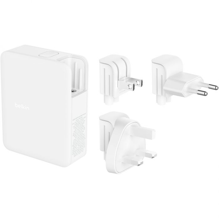 Зарядний пристрій мережевий Belkin 140Вт 3хUSB-С GAN PD PPS, USB-A, білий