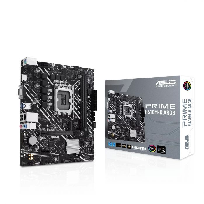Материнcька плата ASUS PRIME H610M-K ARGB s1700 H610 2xDDR5 M.2 HDMI D-Sub mATX ARGB